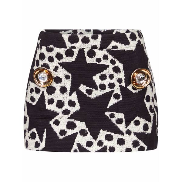 地域 レディース スコート ボトムス Crystal medallion jacquard miniskirt Black