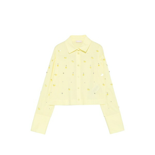リュージョー レディース プルオーバー トップス Embellished cropped shirt Yellow