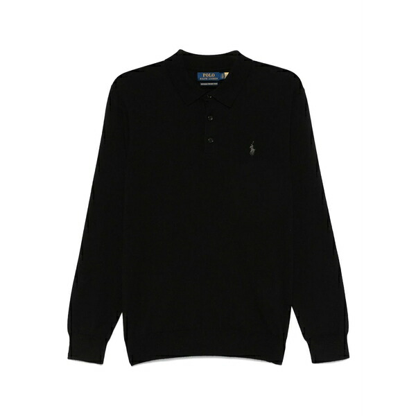 ラルフローレン メンズ スポーツシャツ トップス Knitted polo shirt Black