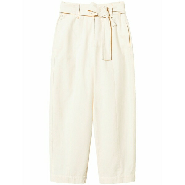ツインセット レディース カジュアルパンツ ボトムス Belted gabardine trousers White