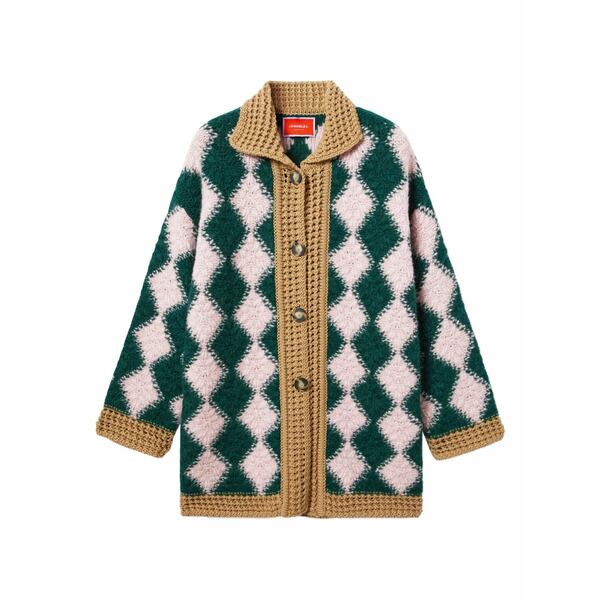 ラ・ダブル・ジェイ レディース ジレー アウター Diamond-pattern cardigan Green
