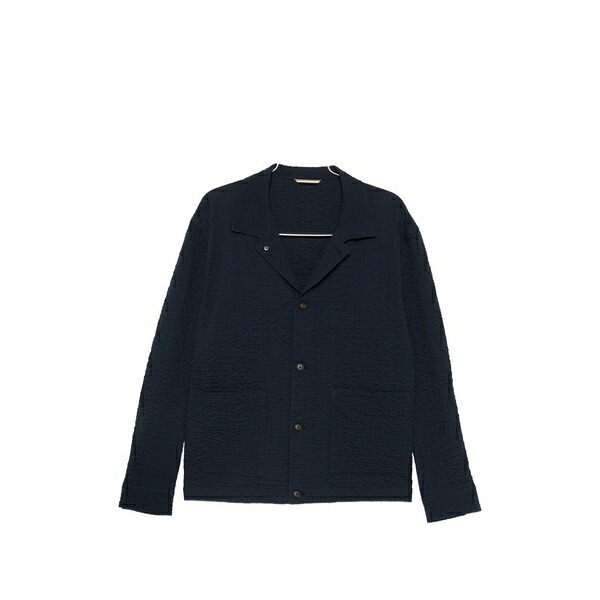 ボス メンズ ジャケット＆ブルゾン アウター Seersucker notched-lapel jacket Blue