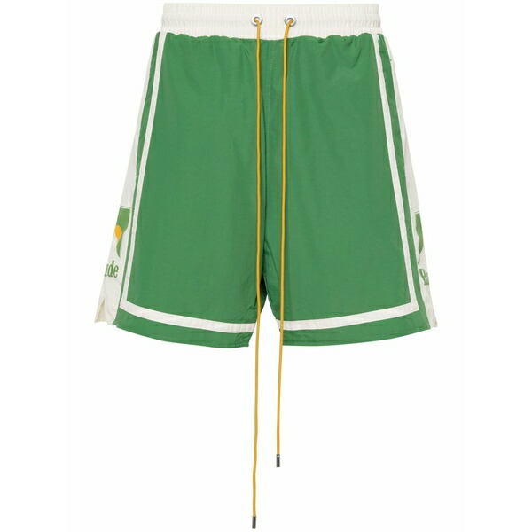 ルード メンズ カジュアルパンツ ボトムス Colourblock track shorts Green