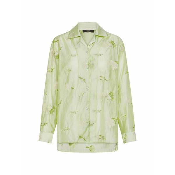 セブンティ レディース シャツ トップス Floral collared shirt Green