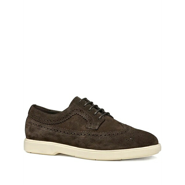 ジェオックス メンズ ドレスシューズ シューズ Brogue-detail suede derby shoes Brown|asty