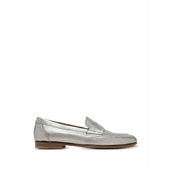 マグナーニ レディース スリッポン・ローファー シューズ Textured penny loafers Silver