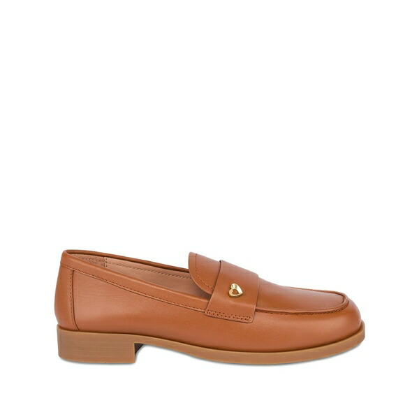 優しいこと モスキーノ レディース スリッポン・ローファー シューズ Heart detail leather loafers Brown