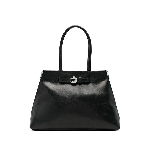 コペルニ レディース ショルダーバッグ 御徒面子 Buckle-fastening leather shoulder bag Black