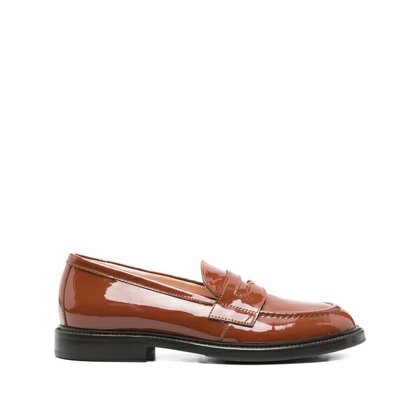 エージーエル レディース スリッポン・ローファー シューズ Patent-leather penny loafers Brown