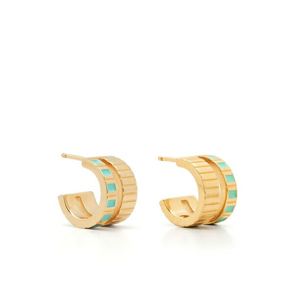 アイブイアイ レディース ピアス&イヤリング アクセサリー Enamel-detail hoop earrings Gold|asty