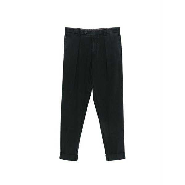 ベルウィッチ メンズ 心地好いズボン下 ボトムス Chiaia pleated trousers Blue