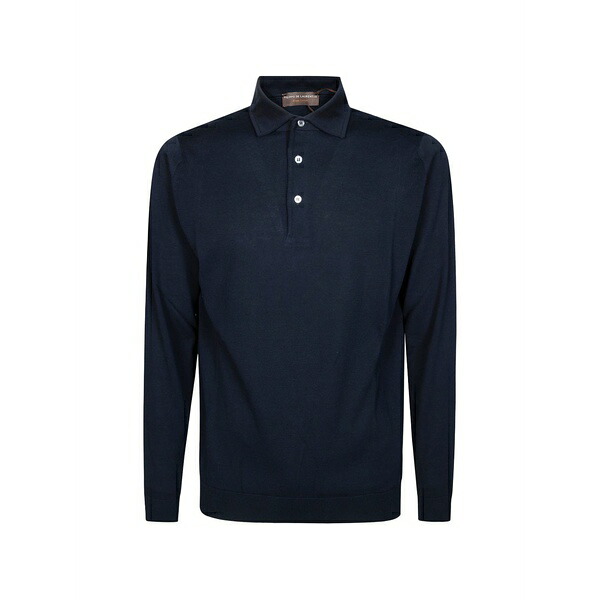 フィリッポ デ ラウレンティス メンズ スポーツシャツ トップス Long-sleeve polo shirt Blue メンズファッション-トップス-ポロシャツ