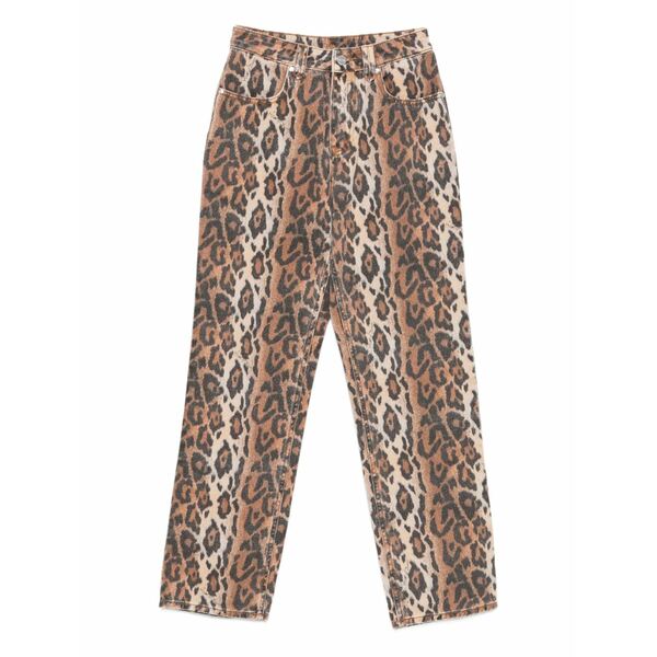ハウスオブサニー レディース デニムパンツ ボトムス Animal-print jeans Brown