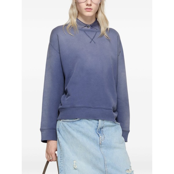 アクネ ストゥディオズ メンズ パーカー・スウェットシャツ アウター Logo crew-neck sweatshirt Blue