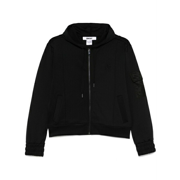ダナ キャラン ニューヨーク州 レディース パーカー・スウェットシャツ アウター Scuba-jersey hoodie Black