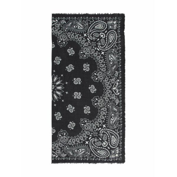 アリゾナ優しいこと レディース えり巻き・袈裟・えり巻き 付属品 Paisley-print fringed scarf Black