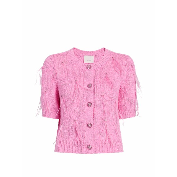 サンクアセプト レディース ジレー アウター Coralie feather-embellished cardigan Pink