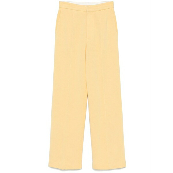 フォルテ フォルテ レディース カジュアルパンツ ボトムス Knitted tailored trousers Yellow｜asty