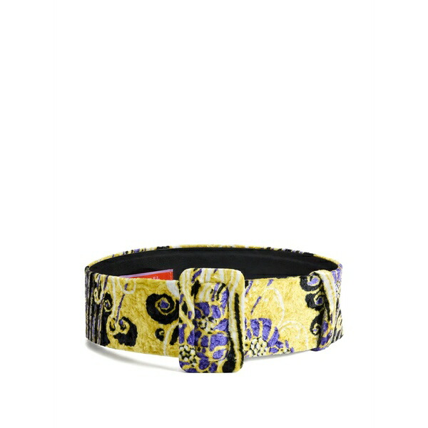 ラ・ダブル・ジェイ レディース ベルト アクセサリー Patterned buckle belt Yellow｜asty