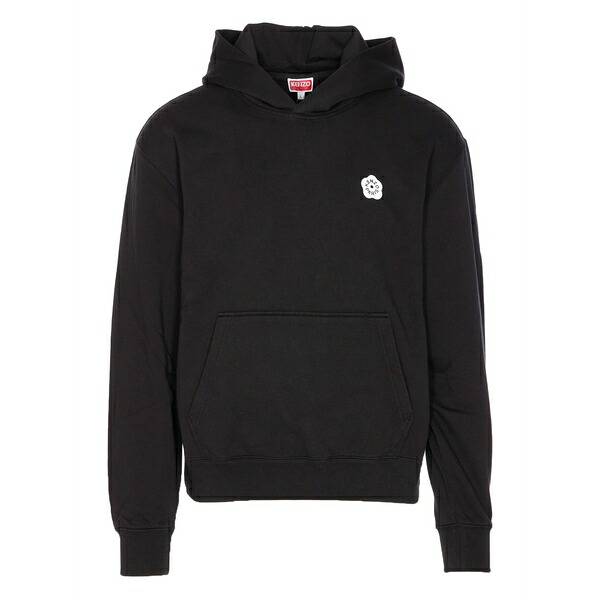 ケンゾー メンズ パーカー・スウェットシャツ アウター Logo-print kangaroo-pocket hoodie Black メンズファッション-トップス-パーカー