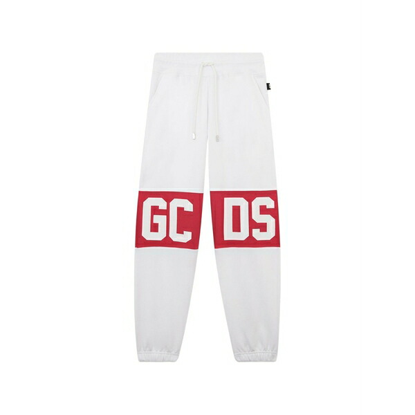 ジーシーディーエス メンズ カジュアルパンツ ボトムス Logo-band track pants White｜asty