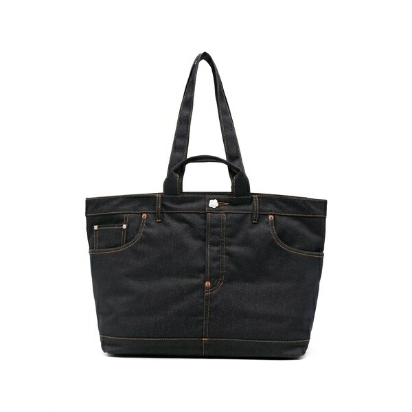 ケンゾー メンズ トートバッグ 御徒面子 Floral-appliqu茫漏 tote bag Blue