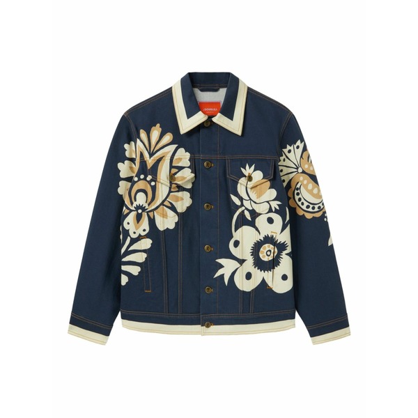 ラ・ダブル・ジェイ レディース ジャケット＆ブルゾン アウター Floral-print denim jacket Blue｜asty 111,400円
