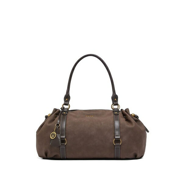 リュージョー レディース ショルダーバッグ バッグ Large drawstring charm shoulder bag Brown|asty