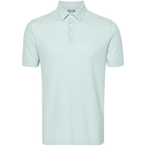 ザノーネ メンズ Tシャツ トップス Short-sleeve cotton polo shirt Blue｜asty