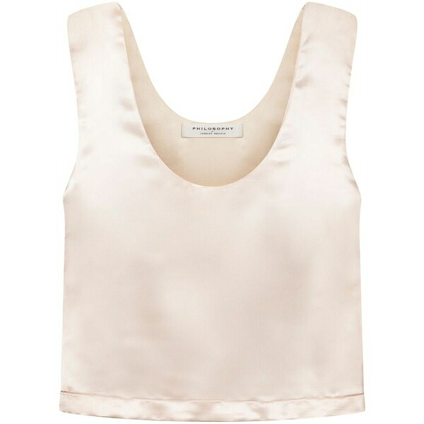 フィロソフィーデロレンゾセラフィーニ レディース カットソー トップス Satin-finish top Pink｜asty