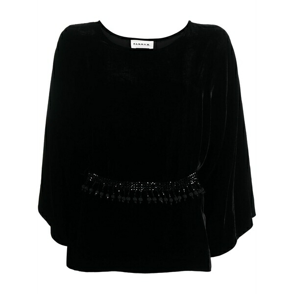 パロッシュ レディース シャツ トップス Belted round-neck blouse Black｜asty 59,880円