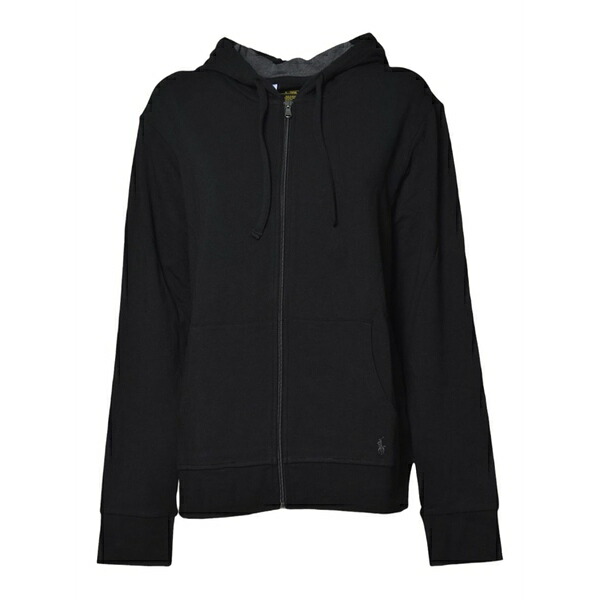 ラルフローレン レディース パーカー・スウェットシャツ アウター Logo-embroidered hoodie Black