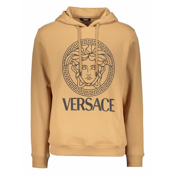 ヴェルサーチ メンズ パーカー・スウェットシャツ アウター Logo-print hoodie Neutrals