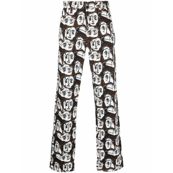 プリンスチャールズ島・ジェフリー メンズ 心地好いズボン下 ボトムス Graphic-print cotton trousers White