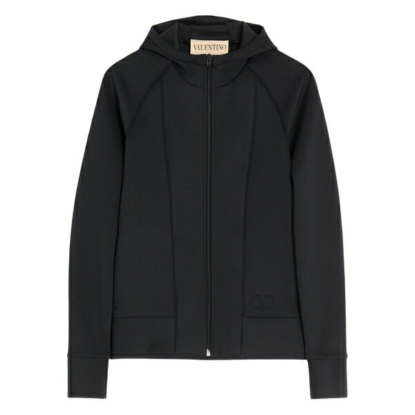 ヴァレンティノ ガラヴァーニ レディース パーカー・スウェットシャツ アウター Vlogo zip-up hoodie Black