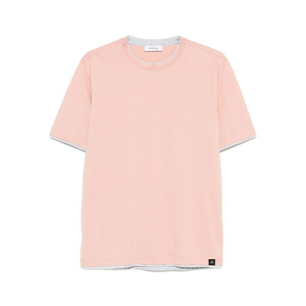グランサッソ メンズ プルオーバー トップス Layered cotton t-shirt Pink