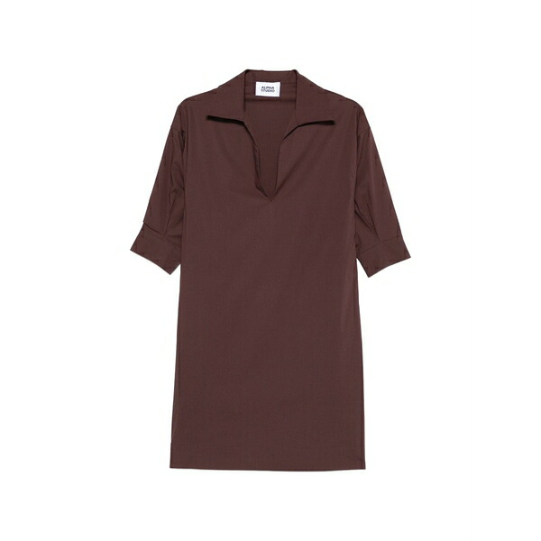 アルファス テューディオ レディース ワンピース トップス Polo-collar mini dress Brown｜asty