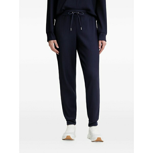 ダナ キャラン ニューヨーク レディース カジュアルパンツ ボトムス Ribbed-knit track pants Blue｜asty
