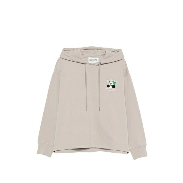 アイスバーグレタス レディース パーカー・スウェットシャツ アウター Embroidered hoodie Grey