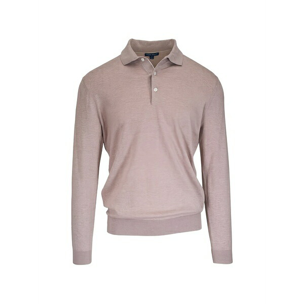 ピーター・鏡鑑 メンズ スポーツシャツ トップス Long-sleeve polo shirt  Neutrals
