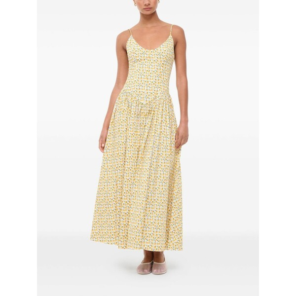 ステゥド レディース ワンピース トップス Dena floral-print midi dress Yellow｜asty