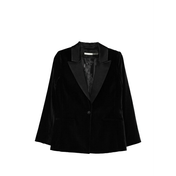アリス アンド オリビア レディース 上衣＆上衣 アウター Silas velvet shawl-collar blazer Black