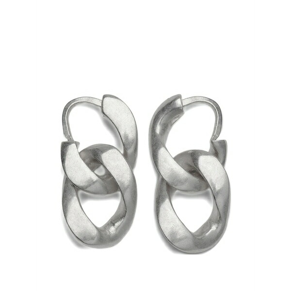 マルタンマルジェラ レディース ピアス＆イヤリング アクセサリー Double curb link earrings Silver｜asty