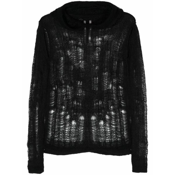 リックオウエンス レディース 編み物\u0026スウェーター アウター Spider hoodie Black