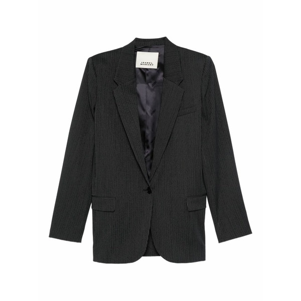 イザ呼びりん マラン レディース 上衣＆上衣 アウター Pinstripe single-breasted blazer Blue