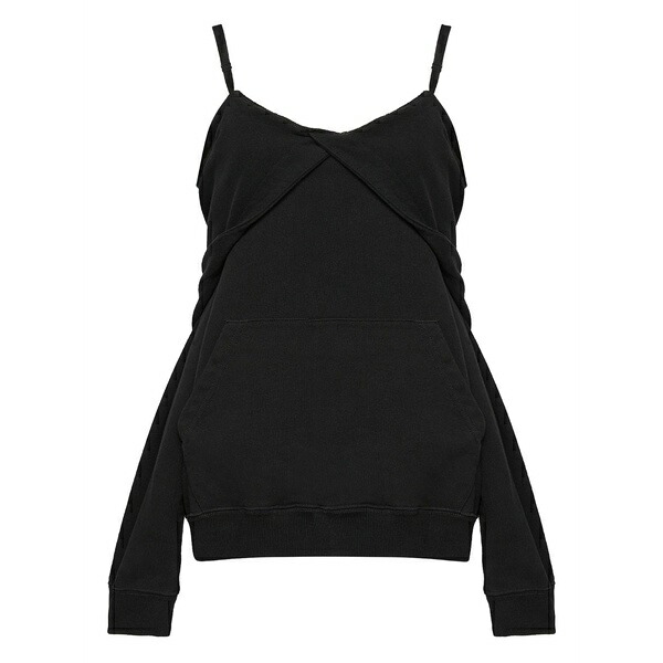 マルタンマルジェラ レディース 編み物\u0026スウェーター アウター Off-shoulder cotton sweatshirt Black