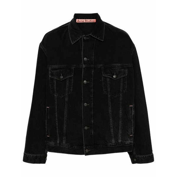 アクネ ストゥディオズ メンズ ジャケット&ブルゾン アウター Drop-shoulder denim jacket Black|asty