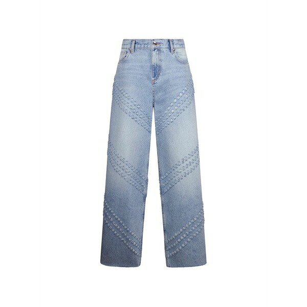 リュージョー レディース ジーンズズボン下 ボトムス Five-pockets flared jeans Blue