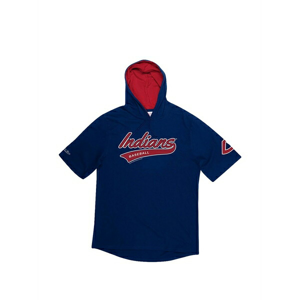 ミッチェル\u0026ネス メンズ パーカー・スウェットシャツ アウター Short-sleeves hooded sweatshirt Blue