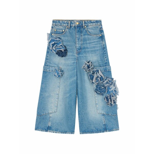 ガニー レディース デニムパンツ ボトムス Floral-appliqu?? jeans Blue